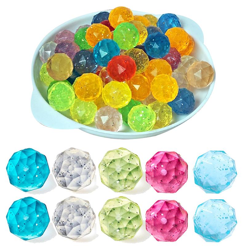 10-20PCS/Set Funny Bouncy Ball Creative Diamond Style Rubber Outdoor Chasing Game Prop Elastic Juggling Jumping Ball Rewards ZYF