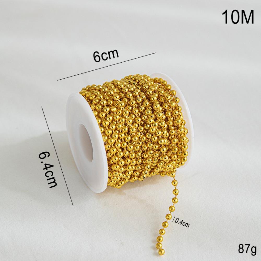 

10M Рождественская цепочка из бисера, гальванизированные бусины, рождественский подвесной декор, рождественские елочные украшения, Рождество 01