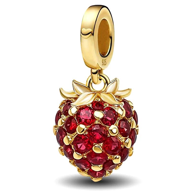 Kupfermetall, goldene Serie, Frucht-Glühwürmchen-Charm-Perlen, Komponenten für DIY-Armbandbastelarbeiten, hochwertiger Schmuck