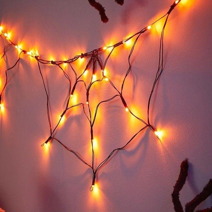 Guirlande lumineuse LED - AIMOONSA - Toile d’araignée Halloween - 60 LED - 180 cm - 8 modes / télécommande