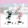 Stroller Kids Ultra Lightweight Foldable Convertible Seat One Button Rotation