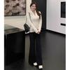 American Slimming Flared Trousers for Women - Elegant Drape Casual Pants for Spring 2026