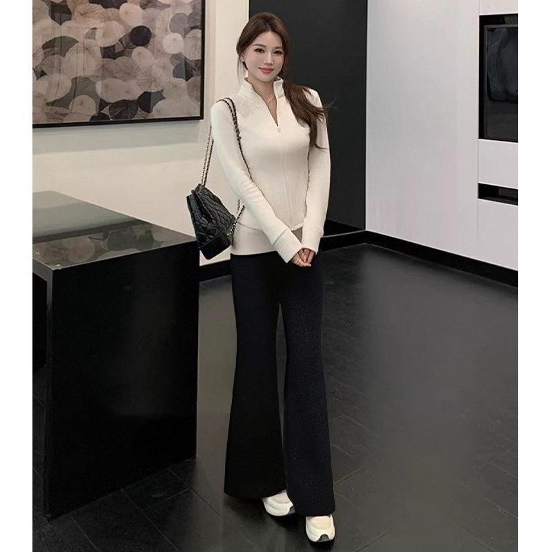 American Slimming Flared Trousers for Women - Elegant Drape Casual Pants for Spring 2026