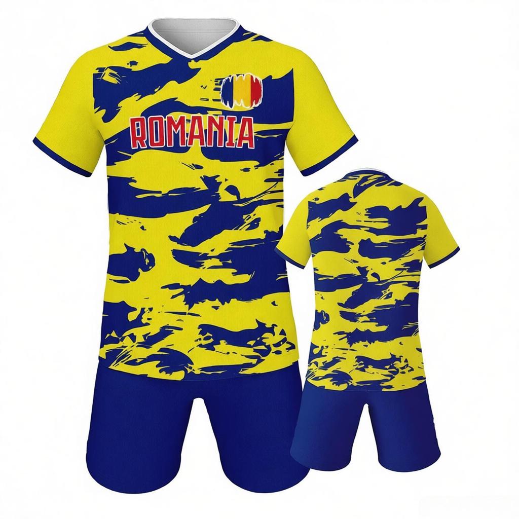 Rumänien Fußballtrikot Set Fußballuniform Jugend Trainingsjerseys Trainingsanzug