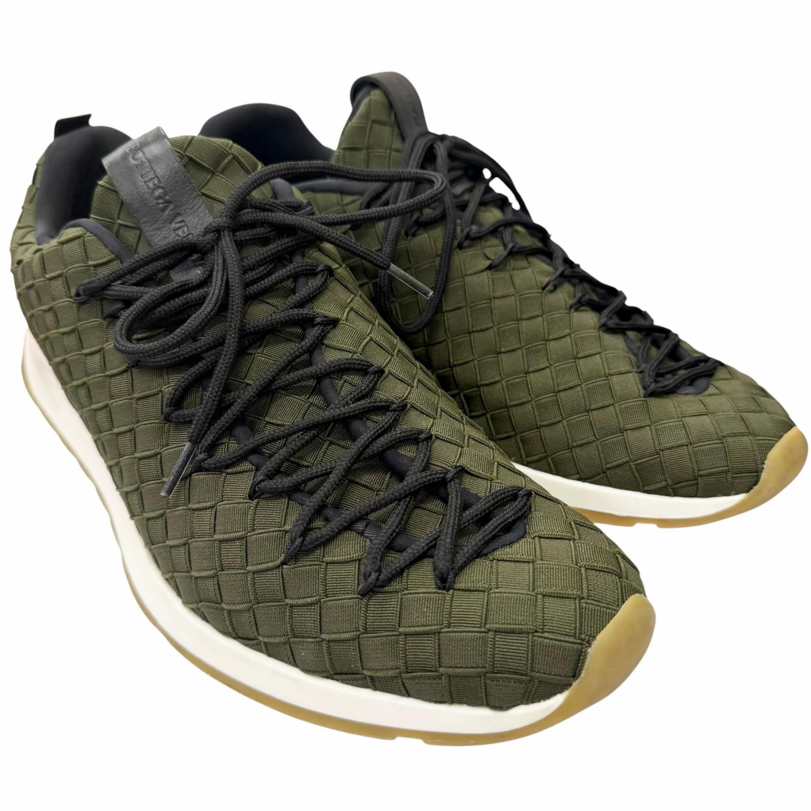 Great BOTTEGAVENETA Low cut sneakers INTRECCIATO khaki mens 41 Used