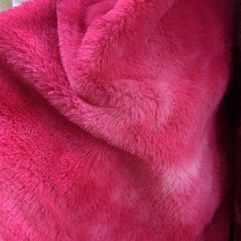 100*165cm Imitation Rabbit Fur Fabric Rainbow Plush Fur Flocking Fabric For Handmade Garment Bags Quilting Sew Clothes Toys