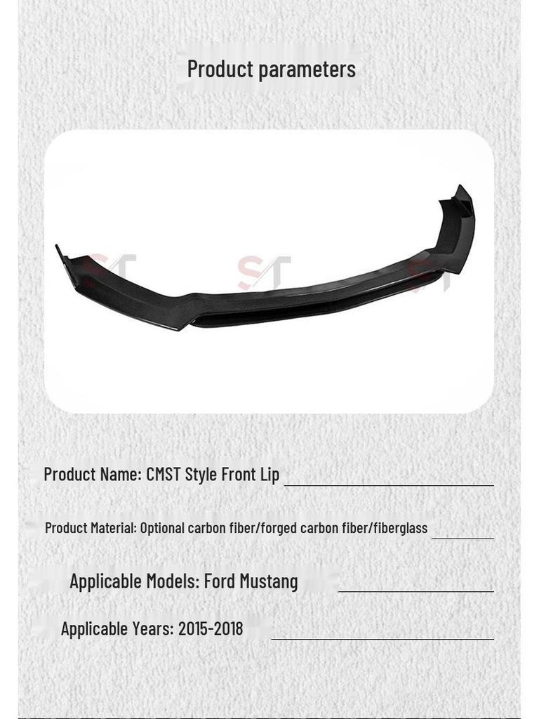 Carbon Fiber Front Lip Splitter for 2015-2017 Ford Mustang