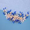  Pettine per Capelli con Perle di Cristallo Fermaglio per Capelli per Donne Fascia con Fiore e Foglia di Strass Diadema Accessori per Capelli da Sposa Gioielli Pettine Fermagli