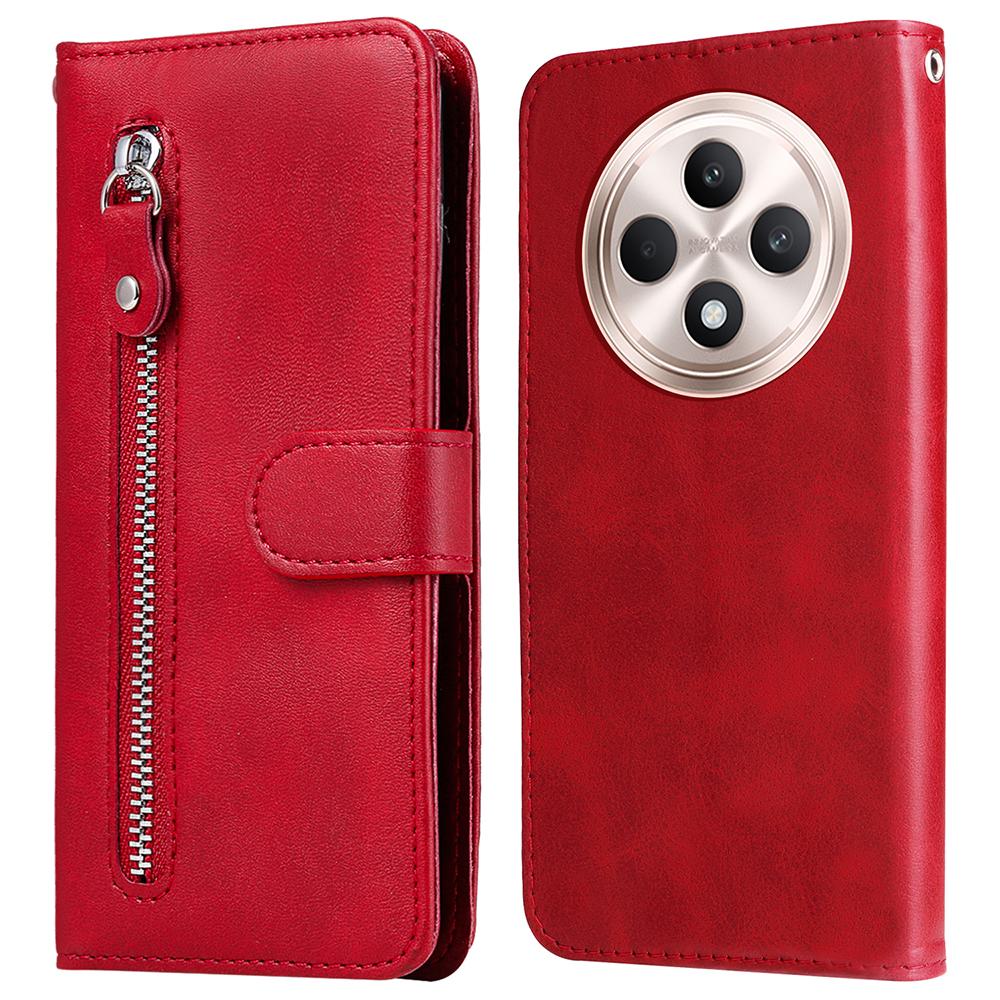 For Oppo Reno12 F 4G Case Zipper Wallet Calf Texture PU Leather Phone Cover