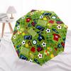 1pc Soccer-themed circular pattern Umbrella with Plastic Handle,Suitable for All Seasons Home Travel Outdoor UmbrellaDD1756