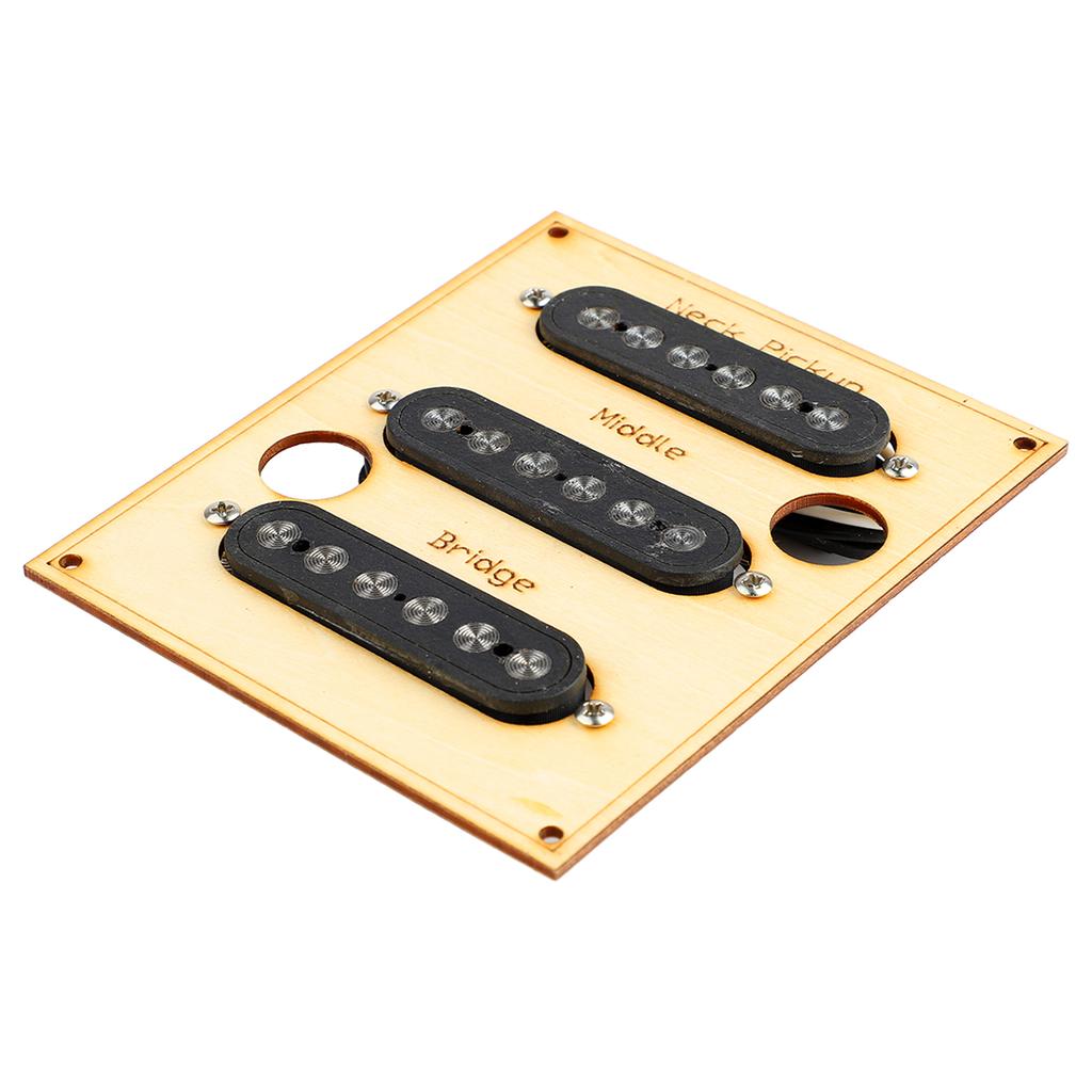 Guitar Pickup Set Black Noiseless 6 Sound Hole Electric Guitar Single Coil Pickup Set