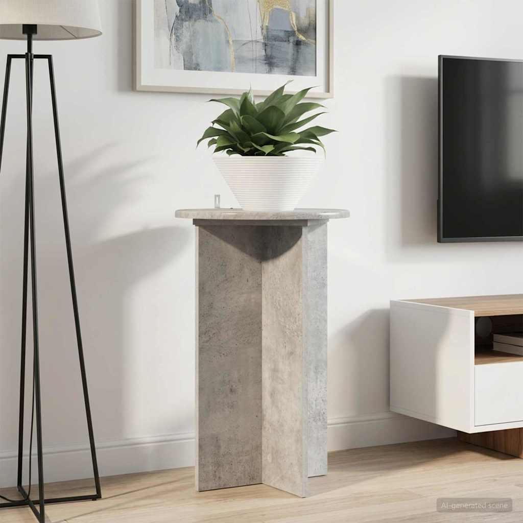 Plant Stand 2 pcs Concrete Grey Ø40 x 60 cm Engineered Wood