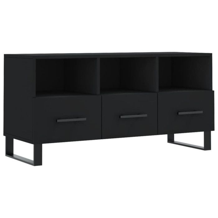 VidaXL Meuble TV noir 102x36x50 cm bois d'ingénierie 829061