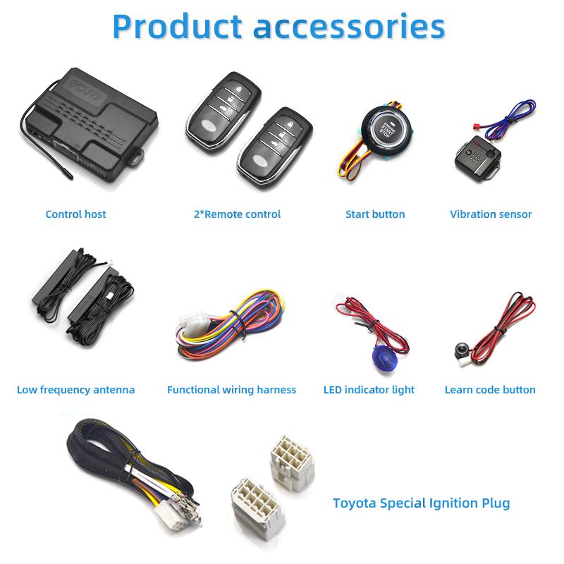 For Toyota Car Alarm Start Stop System Remote Start Engine Ignition Kit Keyless Entry Accessories Yaris Corolla Rav4 Hilux Auris
