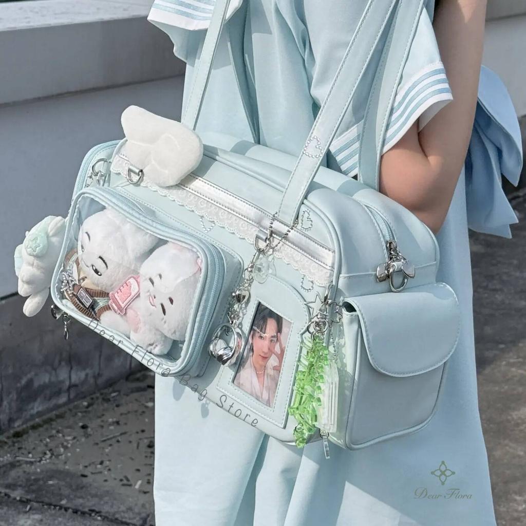 Y2K Nouveau Sac Ita pour Concert Grand Sac à Bandoulière Capacité JK Sac à Dos Transparent Fille Mignonne Sac Bandoulière pour Affichage de Badges DIY d'Exposition