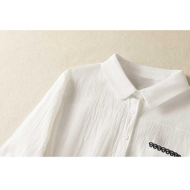 Early Spring Artistic Cotton Linen Long Sleeved Shirt for Women Loose Age Reducing Retro Base Top Blouses & Shirts