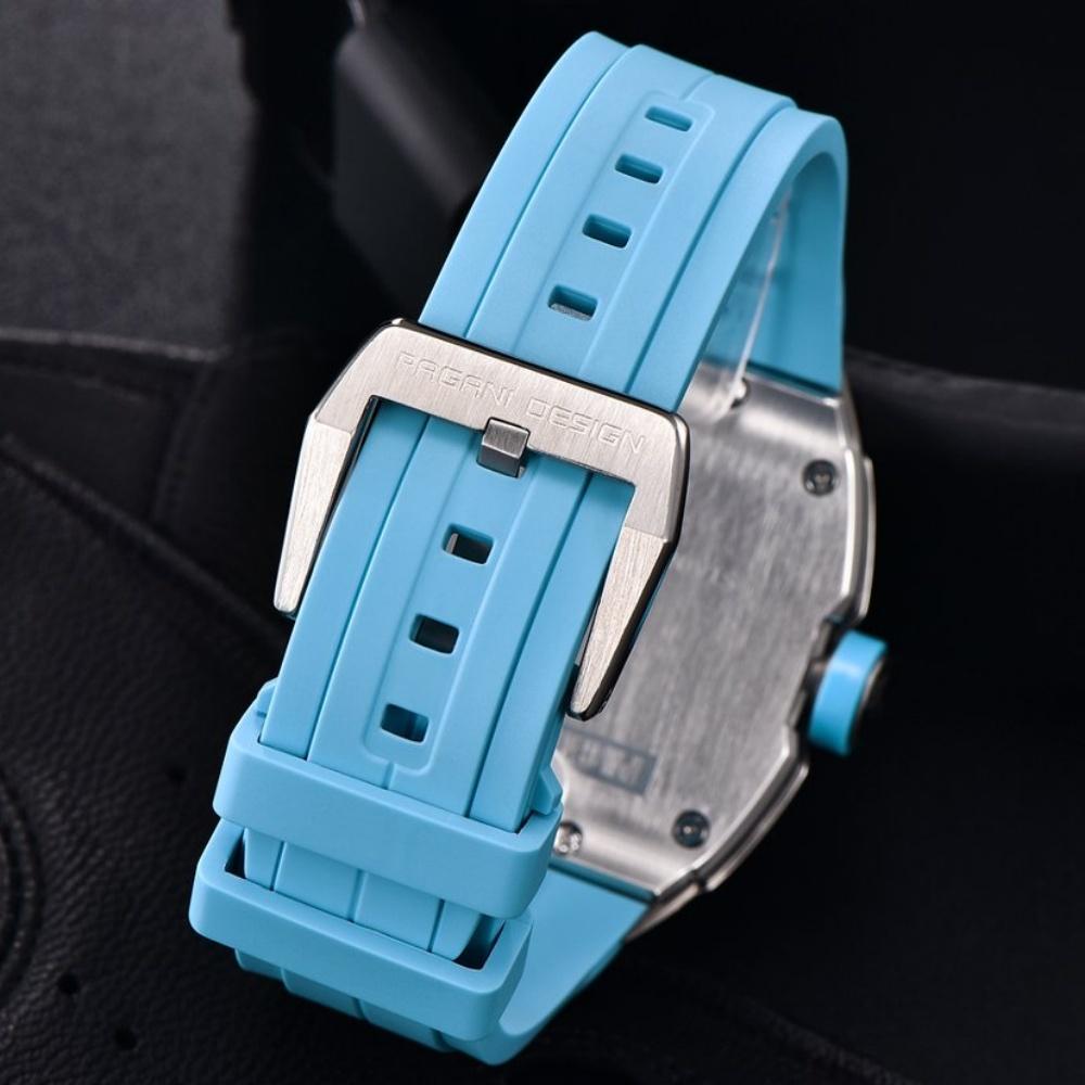 PAGANI DESIGN YS012 Men’s Quartz Skeleton Watch Japan TMI VH88 Movt Silicone Strap Sapphire Glass Waterproof Wristwatch For Man