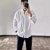 Men Loose Breathable Solid Color Long Sleeve Casual Daily Shirt