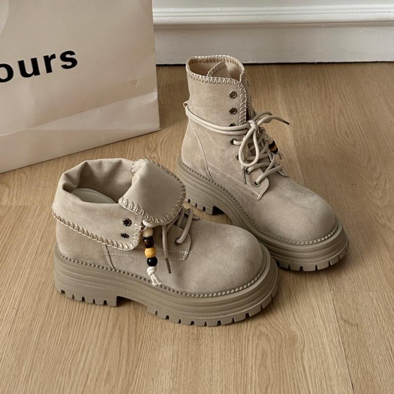 Women Flats Paltform Ankle Boots Beaded Casual Sport Shoes 2025 Trend New Winter Sneakers Woman Snow Boots Botas Mujer