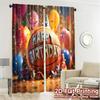 2pcs   2D FLAT PRINTING Curtains (Without Rod) Basketball Party Chic Chic Curtains Polyester Easy Install Curtains Room Decor