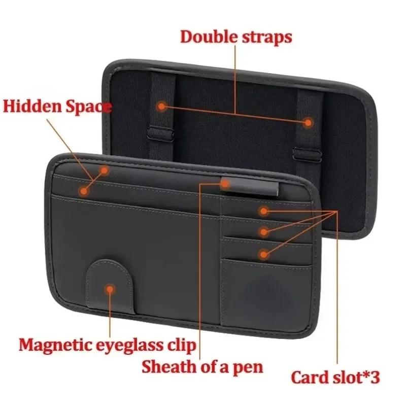 Wielofunkcyjny Klips na Okulary Samochodowe Torba do Przechowywania Kart i Długopisów na Osłonę Przeciwsłoneczną Zmodyfikowana Dekoracja