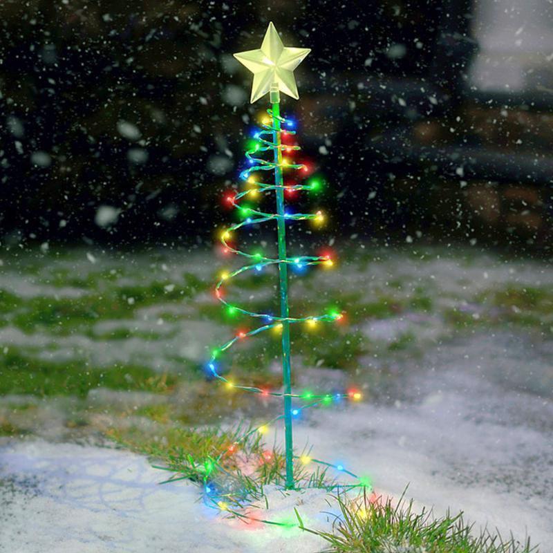 Outdoor Waterproof Solar Led Colourful Christmas Tree Decoration Solar Powered String Lights New Year 2023 Ornament Garden Decoration