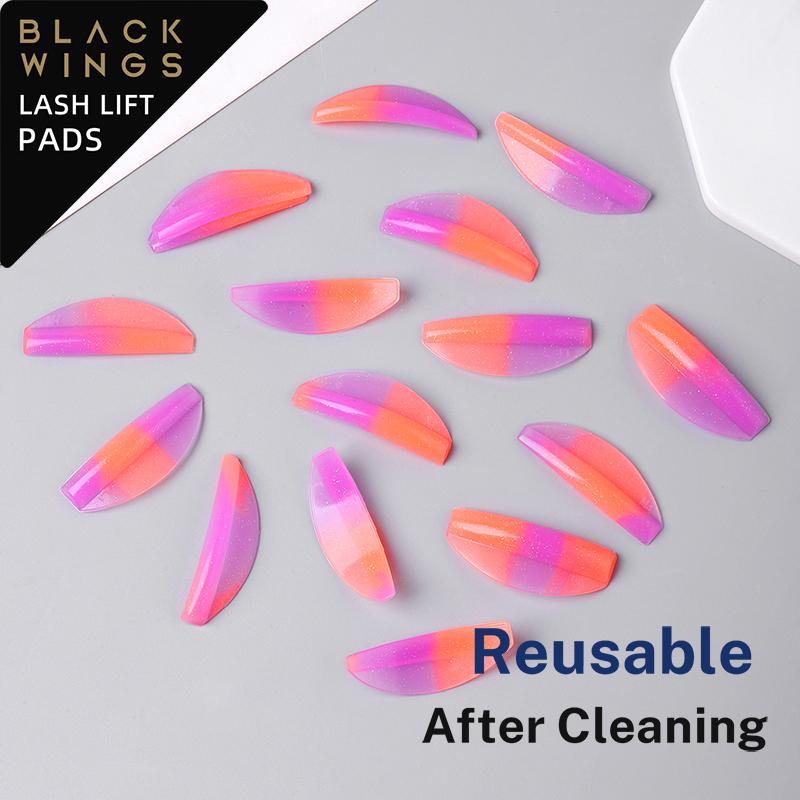 BLACKWINGS 8 Paar Silikon-Dauerwellenpads für Wimpern, Lockenpads für Wimpernlift, mit Größenleitfaden, hypoallergene wiederverwendbare Accessoires
