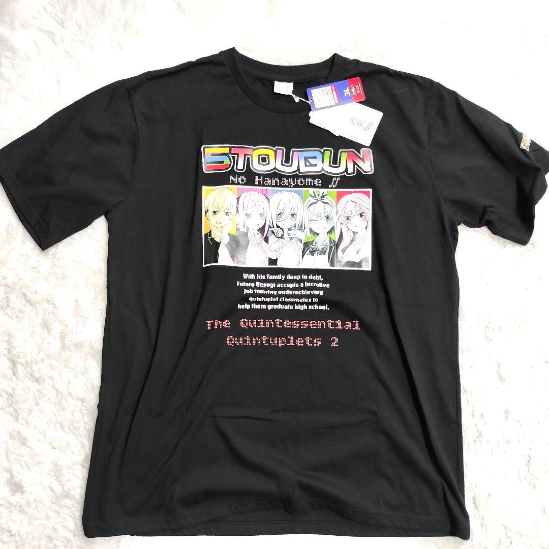 

[Б/У] Квинтэссенциальные квинтюплеты Аниме Манга Футболка Короткий рукав Принт Логотип Черный 3L