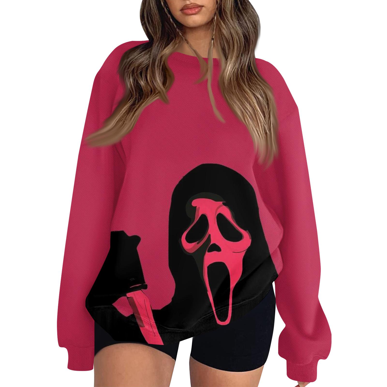 

Женские топы с круглым вырезом и принтом из хлопка, повседневная мода, длинный рукав, пуловер, топ, блузка S