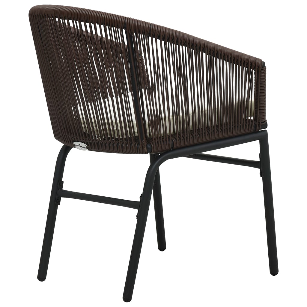 vidaXL Garden Chairs 2 Pcs. Braun PE-Rattan