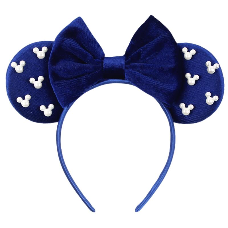 Ny Trendig Musöron Hårband Mickey 3.3" Sammet För Flickor Mjuk Rosett Hårband Halloween Festival Fest Resa DIY Håraccessoarer