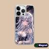 Date a Live Mio Takamiya Silver Plating Magsafe Mobile Phone Case for iPhone 17 16 15 14 13 12 11 Air Pro Max Plus Colorful