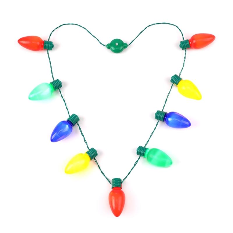 

Christmas Light Up Led 9 Colors LED Light up Bulbs Necklace Christmas Bulbs Necklace for Christmas Party Favor Supplies