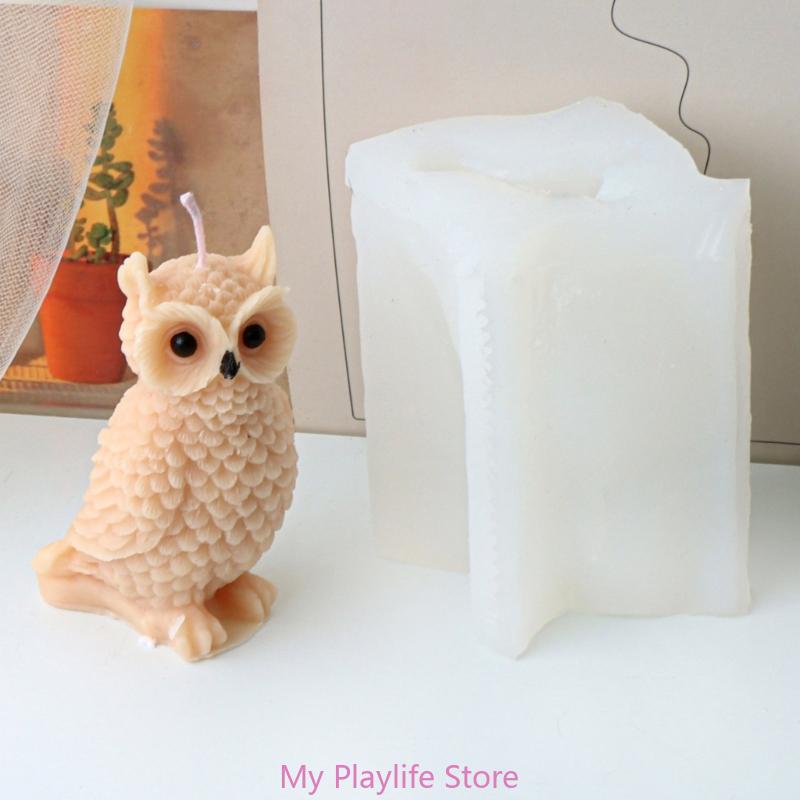 Forme din silicon pentru bufniță în picioare Forme pentru papagali Forme pentru ipsos Forme din rășină epoxidica Forme minunate pentru animale pentru fabricarea lumânărilor