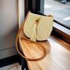 Women Beach Shoulder Purse All-Match Handbag Small Straw Crossbody Bag With Tassel Weave Clutch Bag Solid Color Bag