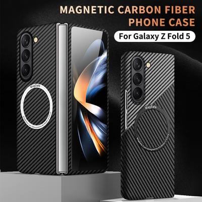 Magsafe Case Samsung Galaxy Z Fold 5 Fold 4 Fold3 Z Flip 5 4 3 S23 S22 Ultra Carbon Fiber UltraThin Friendly Matte Magnetic Wireless Charging Cover