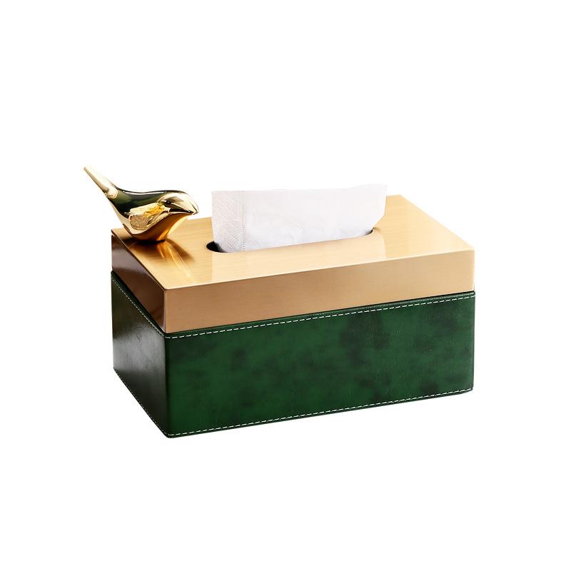 Luxuriöse Leder-Taschentuchbox-Aufbewahrung Modern Geometrisch Wohnkultur für Nachttisch, Couchtisch, Schreibtisch - Nachttisch-Organizer