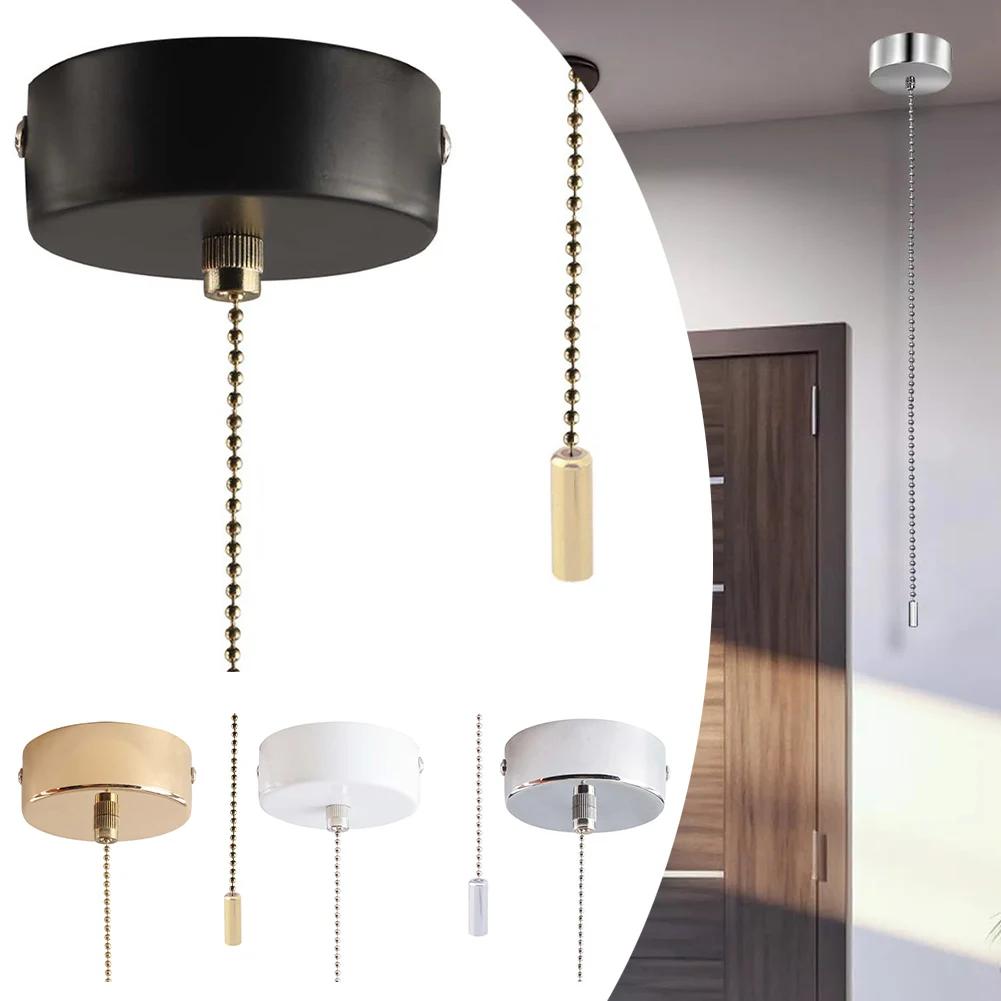 Pull Cord Light Switch for Bathroom Ceiling with 100cm Chain Modern Chrome Design for Enhanced Safety and Easy Control