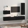 4 Piece TV Cabinet Set Black Oak Effect Particleboard
