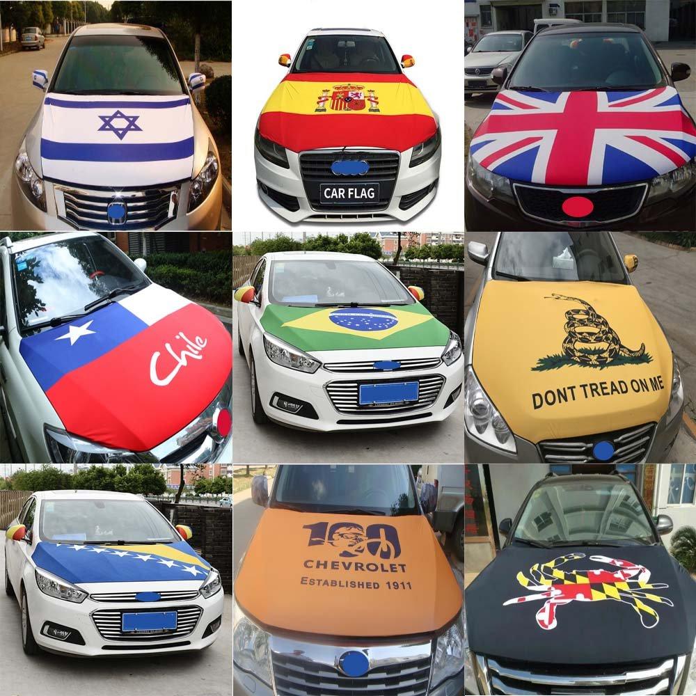 Black Oversized Car Hood Cover 3.3X5FT/6X7FT100% Polyester Elastic Fabrics Can be Washed Suitable for large SUV and Pickup Trucks (3.3X5FT)