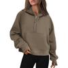 Autumn and Winter Zipper Casual Loose Hoodies Women Tops Fashion Solid Long Sleeve Crop Sweatshirts Women Pocket Simple Office Ladies Hooded 25179