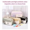 Simple Large Capacity Student Pencil Case Multi-Layer Flip Style Cute Pencil Pouch Ins Canvas Gel Pen Organizer Kids