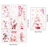 9Pcs/Set Pink Christmas Windows Decals, Christmas Window Stickers Reusable 3D Static Cling Xmas Window Stickers Christmas Window Decorations