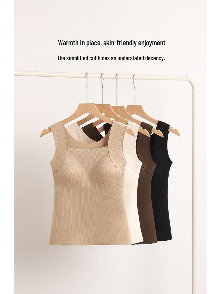 Nahtloser warmer Damen-Westen mit integrierten Brustpolstern - Slim Fit Herbst/Winter Basisschicht
