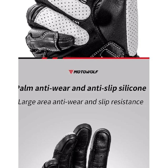 Motowolf Summer Motorcycle Glove Leather Sheepskin Motorcyclist Gloves Durable Biker Racing Gloves Moto Equipment for Men Women