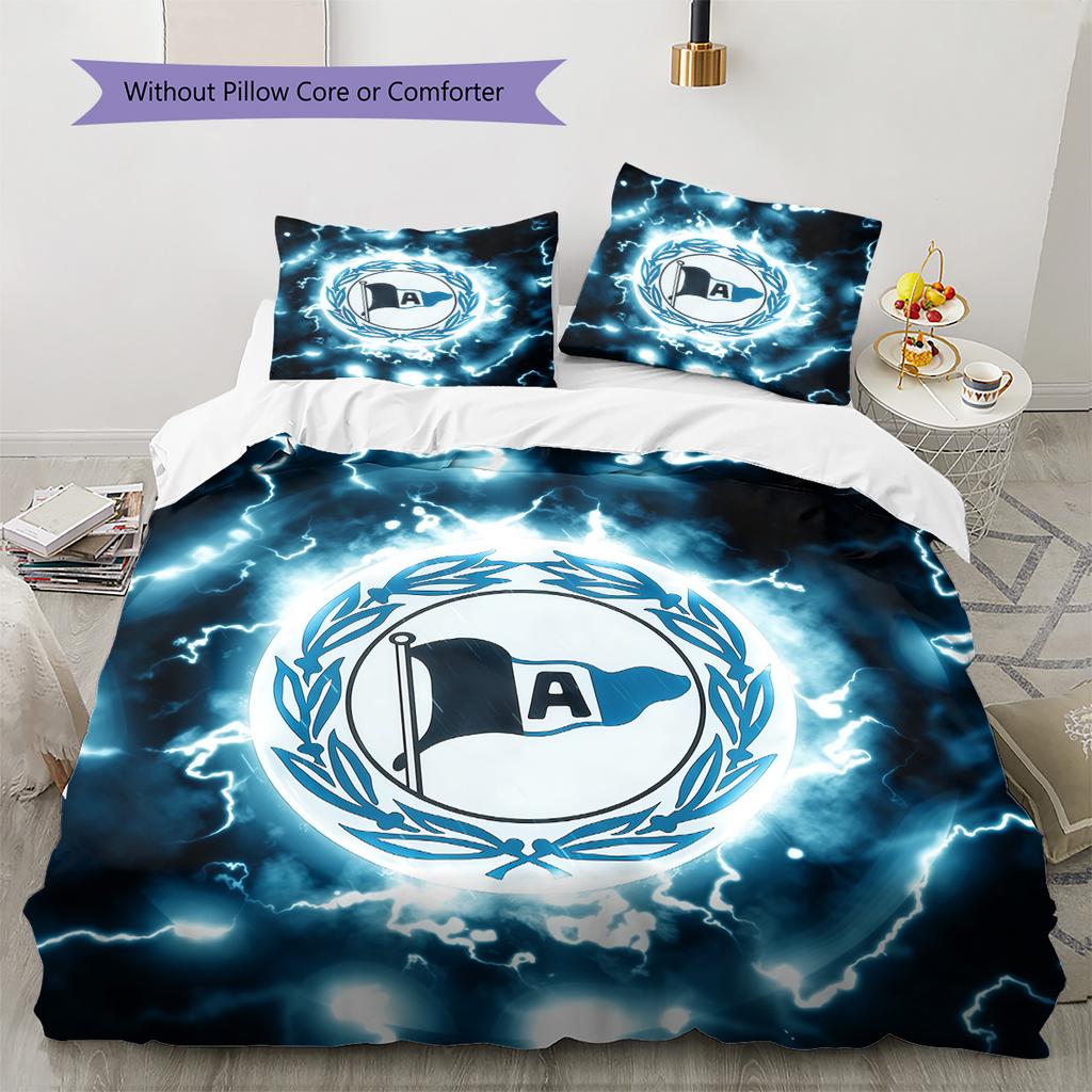 DSC Arminia Bielefeld Pattern Bedding Quilt Set  Home Decoration  Gift (1 * duvet cover + 2 * pillowcase  without core).xwn
