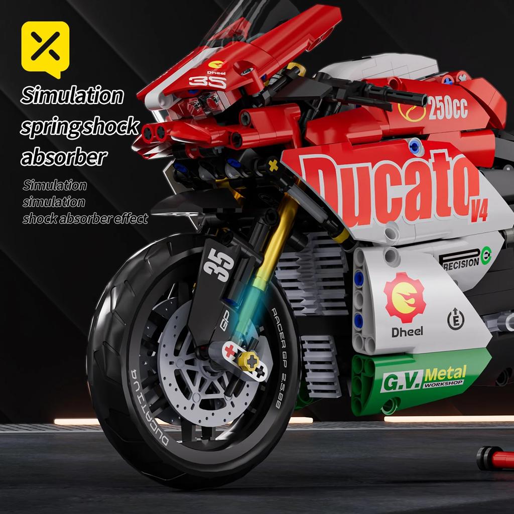 DIY Model Motorcycle Building Blocks Set Super Motorbike Kit Technical Racing Kids Assembled Toys Gifts For Boys And Girls