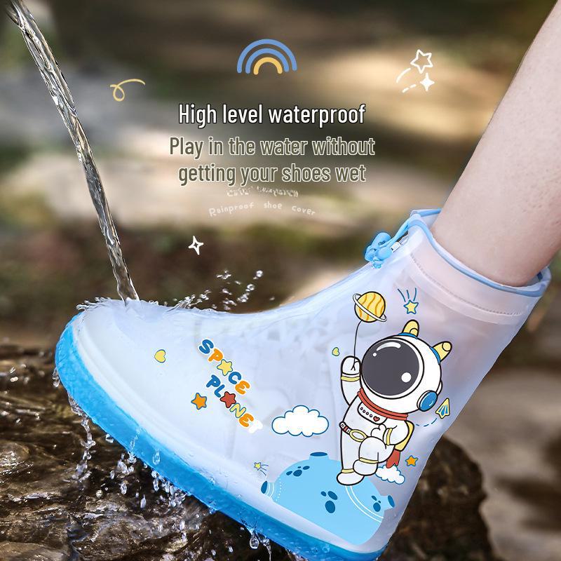 Beimei Kids' Waterproof Non-Slip Rain Boot Covers for Babies, Boys, and Girls - Durable, Thick, and Wear-Resistant.