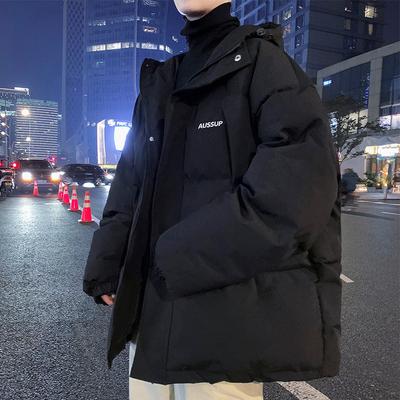 Hooded Cotton Coat Men's Winter Loose Thickened Cotton Jacket Trendy Brand Couple Student Bread Cotton Coat Warm Jacket Plus Size Men