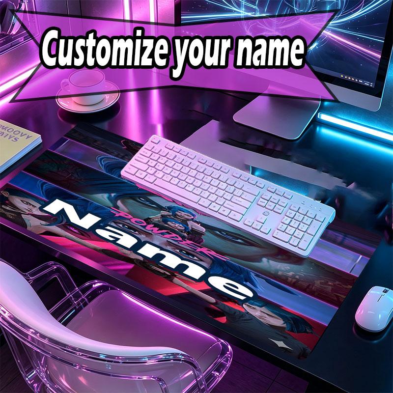 Custom Name Personalized Jinx Pattern Mousepad, Laptop PC Desk Mat, Decorative Desk Mat for Home Keyboard Pad Gift